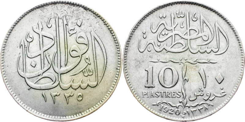 Ahmed Fuad I., 10 Qirsh 1338 Ahmed Fuad I., 10 Qirsh 1338, 13,967 g, Ag (833/100...