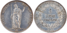 Kingdom of Lombardy, 5 Lire 1848, M, Milan