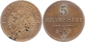 Kingdom of Lombardy-Venetia, 5 Centesimi 1852, V, Venice