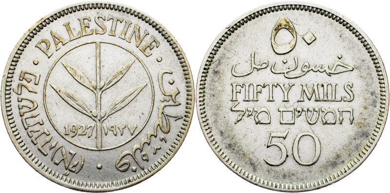 British Mandate, 50 Mils 1927, London British Mandate, 50 Mils 1927, London, 5,7...