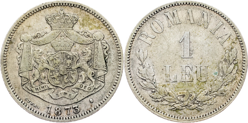Carol I., 1 Leu 1873, Brussels Carol I., 1 Leu 1873, Brussels, 4,941 g, Ag (835/...