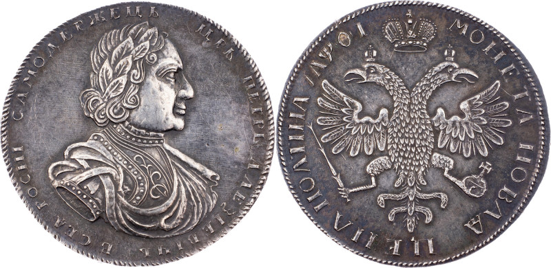 Peter I., Poltina 1719, Moscow Peter I., Poltina 1719, Moscow, 16,239 g, Ag? (72...