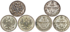 Nicholas II., 10 Kopecks 1911, 1912, 1914