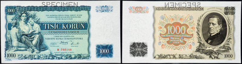 František Palacký, 1000 Korun 1934 František Palacký, 1000 Korun 1934, P# 26s, S...