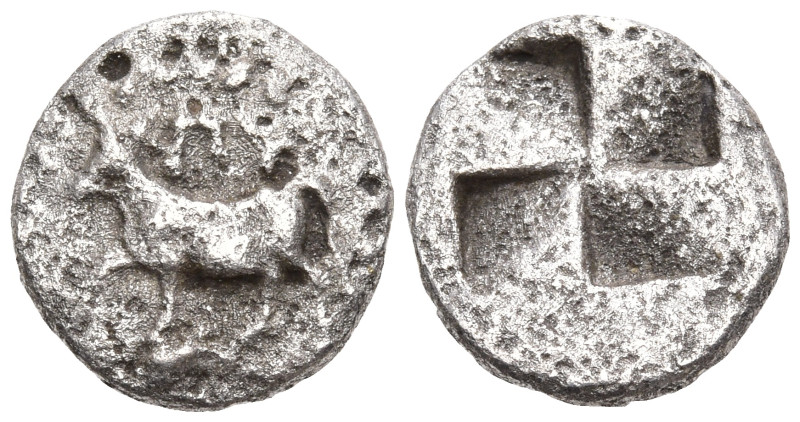 Greek
THRACE. Byzantion (Circa 340-320 BC)
AR 1/10 Stater (10.5mm 0.97g)