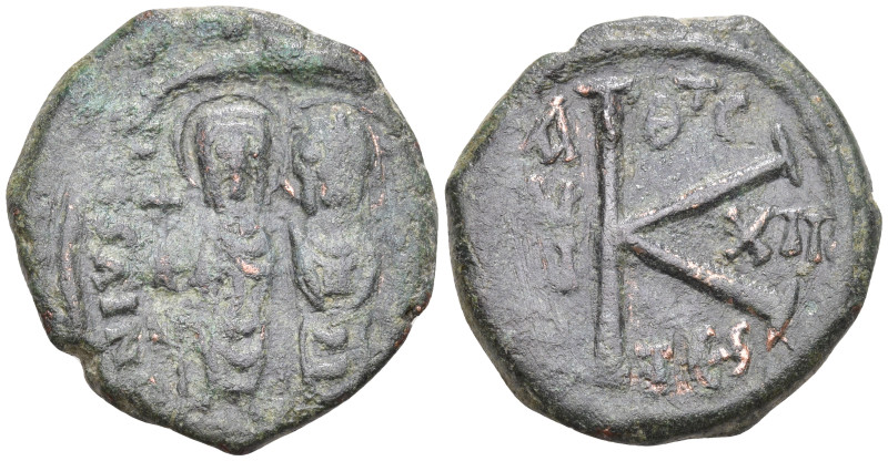 Byzantine
Justin II with Sophia (565-578 AD). Thessalonica
AE Half Follis (21....