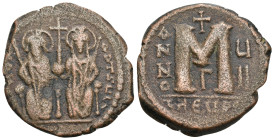 Byzantine
Justin II, with Sophia (565-578 AD). Theoupolis (Antioch)
AE Follis (31.2mm 13.62g)