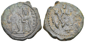 Byzantine
Phocas, with Leontia (602-610 AD).
AE Half Follis (23.5mm 5.16g)