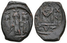 Byzantine
Heraclius, with Martina and Heraclius Constantine. (610-641 AD). Constantinople
AE Follis (25mm 5.81g)