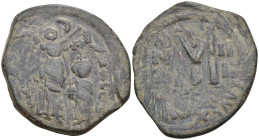 Byzantine
Heraclius, with Heraclius Constantine (610-641 AD).
AE Follis (31.9mm 10.51g)