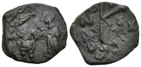 Byzantine
Constans II, with Constantine IV (641-668 AD). Constantinople
AE Half Follis (22.3mm 4.15g)