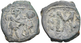 Byzantine
Constans II, with Constantine IV (641-668 AD). Constantinople
AE Follis (24.1mm 4.71g)