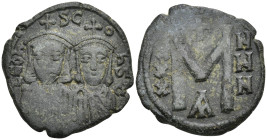 Byzantine
Leo III the "Isaurian", with Constantine V (717-741 AD). Constantinople.
AE Follis (22.7mm 4.54g)