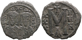 Byzantine
Leo III Tthe "Isaurian", with Constantine V (717-741 AD). Constantinople.
AE Follis (23mm 4.46g)