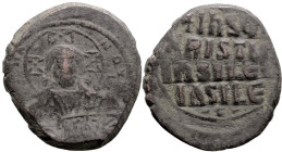 Byzantine
Anonymous. Time of Basil II and Constantine VIII (976-1035 AD). Constantinople.
AE Follis (31.5mm 15.47g)