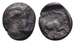 Thrace, Ainos. AR Diobol, 0.95 g 11.48 mm. Late 5th century BC.