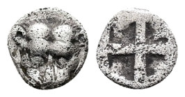 Cimmerian Bosporos, Pantikapaion. AR Obol, 0.53 g 15.97 mm. Circa 480-470 BC.