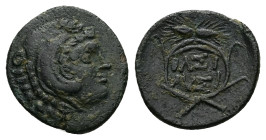 Kings of Thrace (Macedonian). Lysimachos. Ae. 1.88 g. 15.83 mm. 305-281 BC.