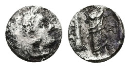 Kings of Macedon. Alexander III 'the Great', AR Obol, 0.44 g 7.99 mm. 336-323 BC.