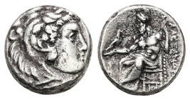 Kings of Macedon, Alexander III 'the Great', AR Drachm, 4.17 g 14.64 mm. 336-323 BC.