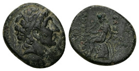 Seleukid Kingdom. Antiochos I Soter. Ae, 4.16 g 18.38 mm. 281-261 BC.