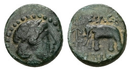 Seleukid Kingdom, Antiochos III ‘the Great’, Ae, 1.69 g 11.76 mm. 222-187 BC.