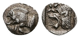 Mysia, Kyzikos. AR Hemiobol, 0.31 g 9.55 mm. 5th century BC.