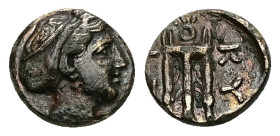 Mysia, Kyzikos. Ae, 1.33 g 10.49 mm. 3rd century BC.