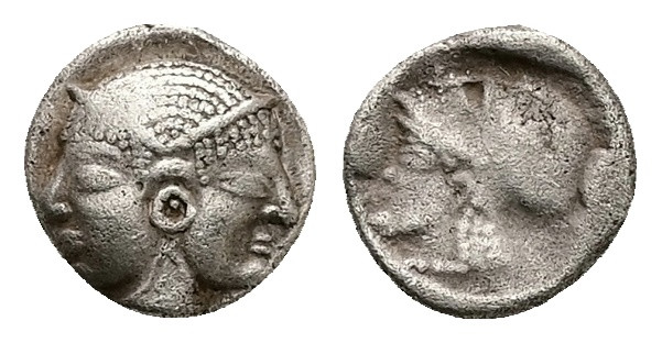 Mysia, Lampsakos. AR Obol, 0.72 g 8.83 mm. Circa 500-450 BC.