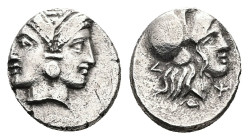 Mysia, Lampsakos. AR Diobol, 1.26 g 11.99 mm. 4th-3rd centuries BC.