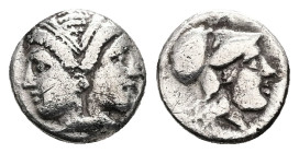 Mysia, Lampsakos. AR Diobol, 1.29 g 10.80 mm. 4th-3rd centuries BC.
