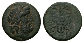 Mysia, Pergamon. Ae, 3.80 g 16.18 mm. Circa 133-27 BC.