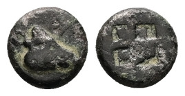Lesbos, Uncertain. Billon Obol, 0.81 g 8.60 mm. Circa 500-450 BC.