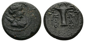 Aeolis, Kyme. Ae, 3.95 g 16.89 mm. Circa 2nd century BC.