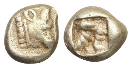 Ionia, Uncertain. EL Hemihekte, 1.14 g 8.33 mm. Circa 600-550 BC.