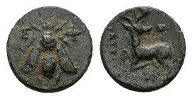 Ionia, Ephesos. Ae, 0.67 g 9.97 mm. Circa 390-300 BC.