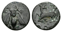 Ionia, Ephesos. Ae, 1.76 g 13.58 mm. Circa 390-380 BC.