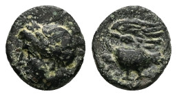 Ionia, Leukai. Ae, 1.00 g 10.83 mm. Circa 350-300 BC.