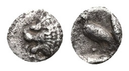 Ionia, Miletos, AR Tetartemorion, 0.19 g 6.09 mm. Circa 600-500 BC.