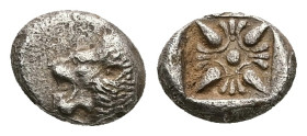 Ionia, Miletos. AR Obol or Hemihekte, 0.86 g 9.98 mm. Late 6th-early 5th centuries BC.
