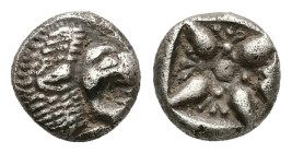 Ionia, Miletos. AR Obol or Hemihekte, 1.15 g 8.73 mm. Late 6th-early 5th centuries BC.