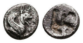 Ionia, Teos. AR Obol, 0.71 g 8.76 mm. Late 6th - early 5th century BC.