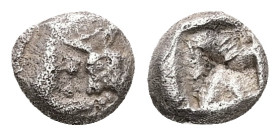 Kings of Lydia. Sardes. Kroisos, AR 1/12 Stater, 0.85 g 8.16 mm. Circa 564/53-550/39 BC.