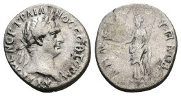 Trajan, AD 98-117. AR, Denarius. 3.18 g. 18.37 mm. Rome.