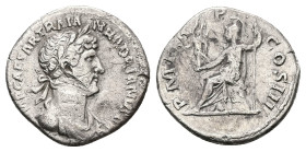 Hadrian, AD 117-138. AR, Denarius. 2.73 g. 18.69 mm. Rome.