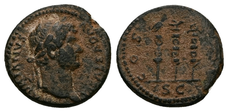 Hadrian, 117-138 AD. AE, Semis. 3.81 g. 17.91 mm. Rome.