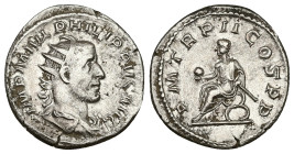 Philip I, AD 244-249. AR, Antoninianus. 4.72 g. 23.23 mm. Rome.