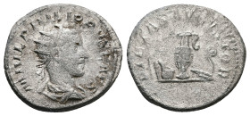 Philip II as Caesar, AD 244-247. AR, Antoninianus. 4.45 g. 23.25 mm. Rome.
