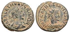 Aurelian with Vabalathus, AD 270-275. AE, Antoninianus. 3.70 g. 20.77 mm. Antioch.