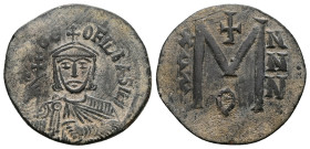 Theophilus, AD 830-842. AE, Follis. 7.45 g. 27.89 mm. Constantinople.